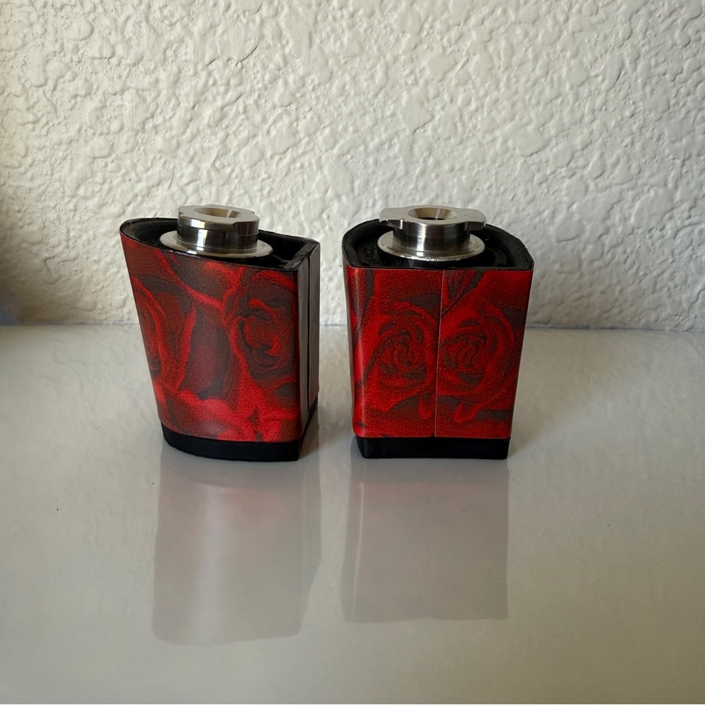 Pashion Footwear v1.0 Custom Red Rose Cluster 3 Inch Block Heels - Picture 2 of 9
